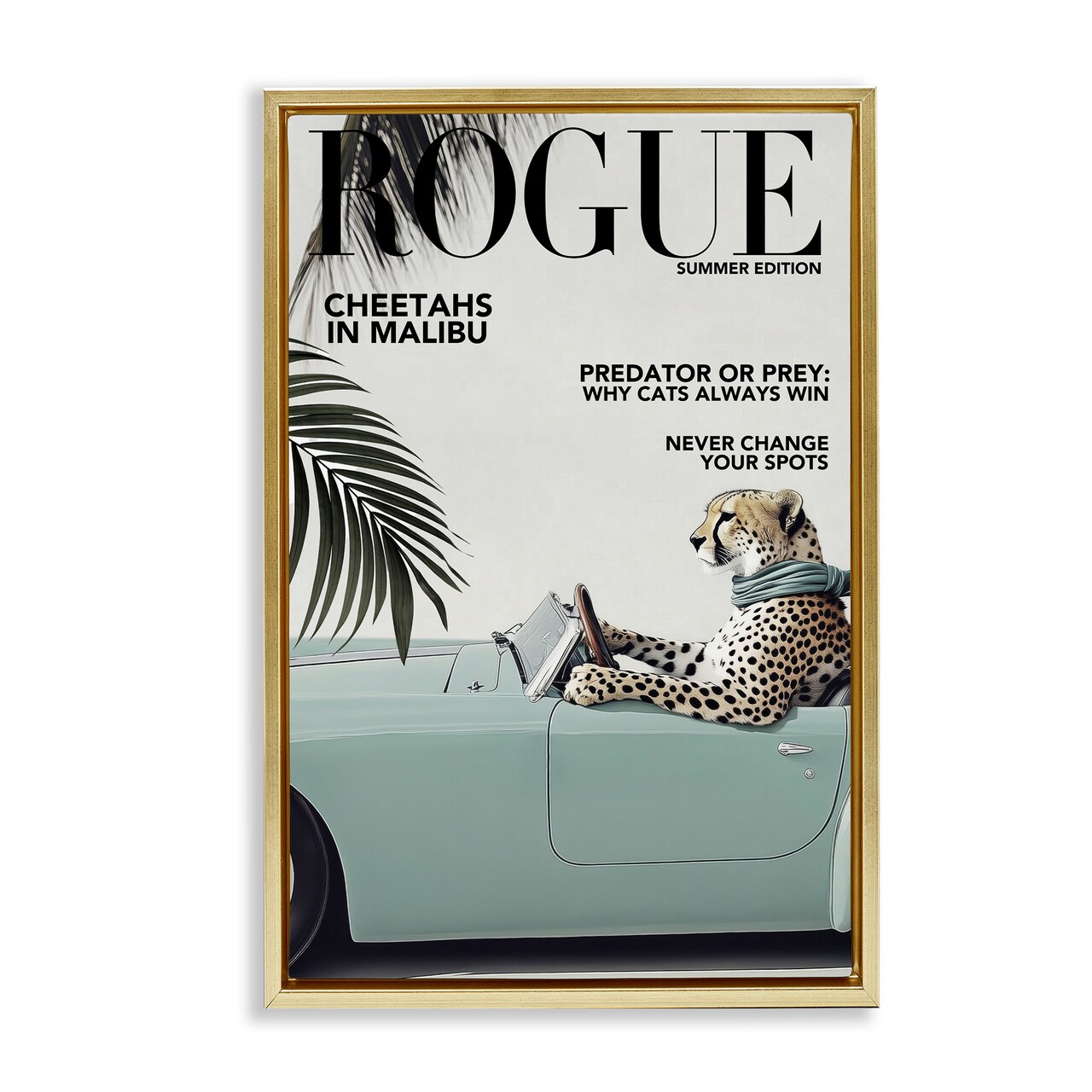 Stupell Industries Rogue Cheetah Magazine Floating Frame By Annabelle Hall